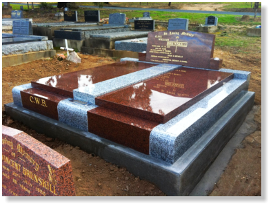 South African Red with Black Ledger & OG Headstone