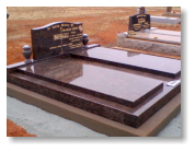 Tan Brown Monument with Large Tan Brown Headstone 7 Vases