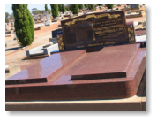 High TS Red Monument with extra Large TS Red Headstone