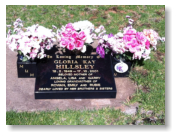 Large Black Lay-Down Headstone with Two Square Vases