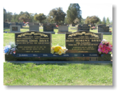 Two Small OG Headstones with Three Flower Inserts